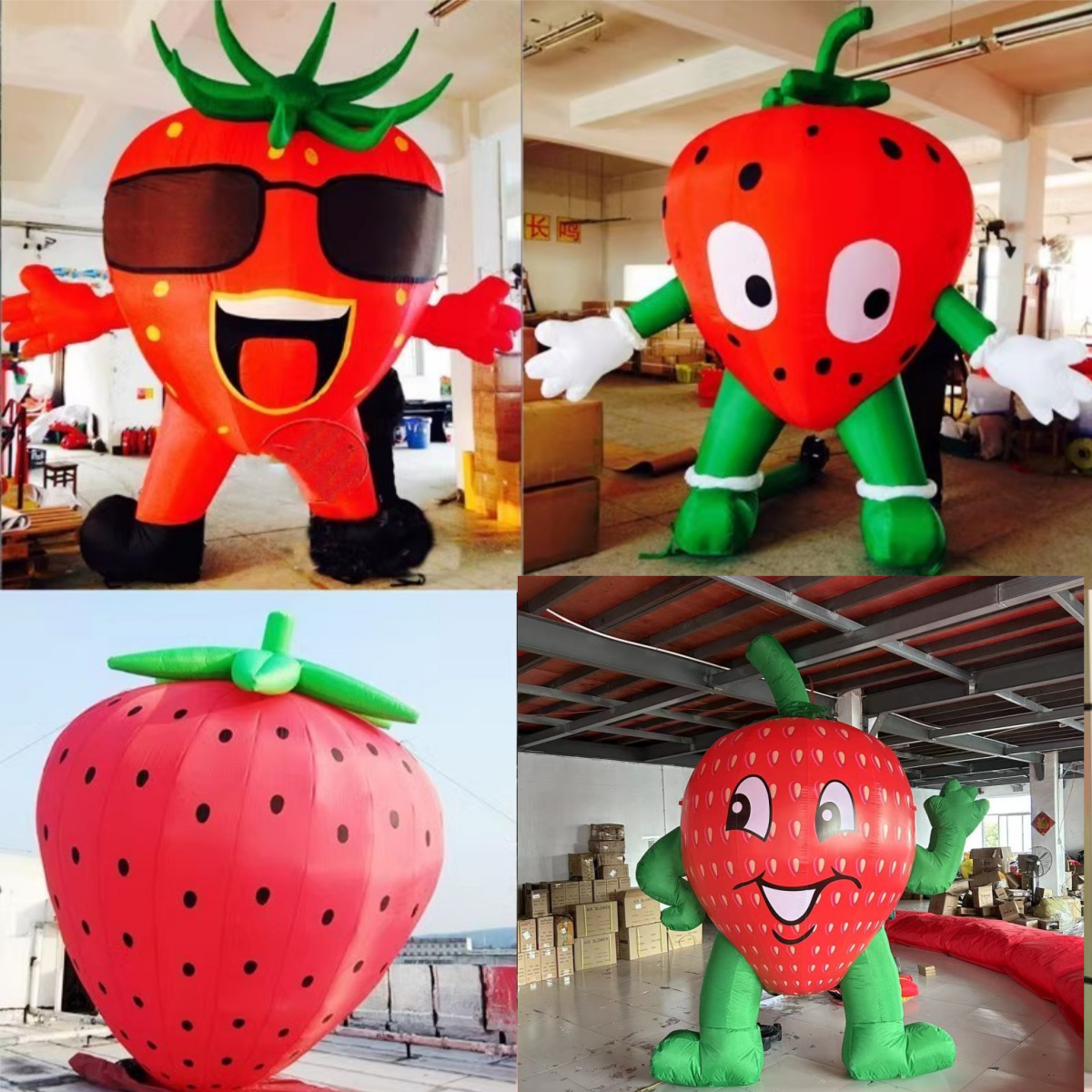 充气草莓气模卡通充气水果模型户外农场庄园广告活动气模人偶风机