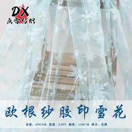 定制白色雪花欧根纱冰雪奇缘女王裙童装舞台装饰布表演服新礼服
