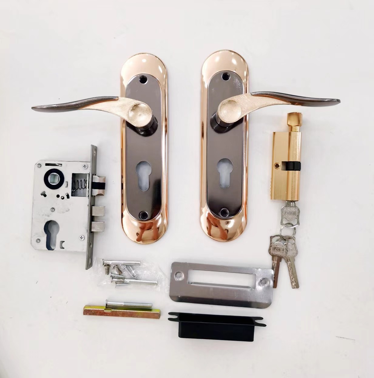 Cerradura de pomo para puerta de madera interior de aleación de aluminio, estilo minimalista, para hogar/dormitorio, hardware, venta al por mayor de cerraduras para puertas.