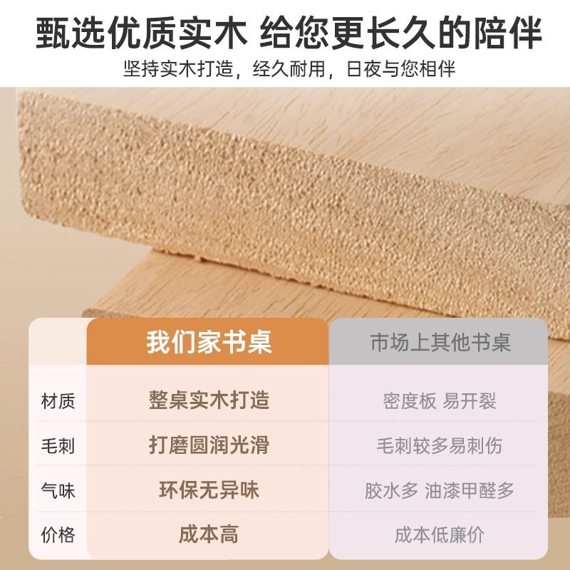实木电脑桌家用卧室学生学习写字工作台书桌置物台出租屋办公桌椅|undefined