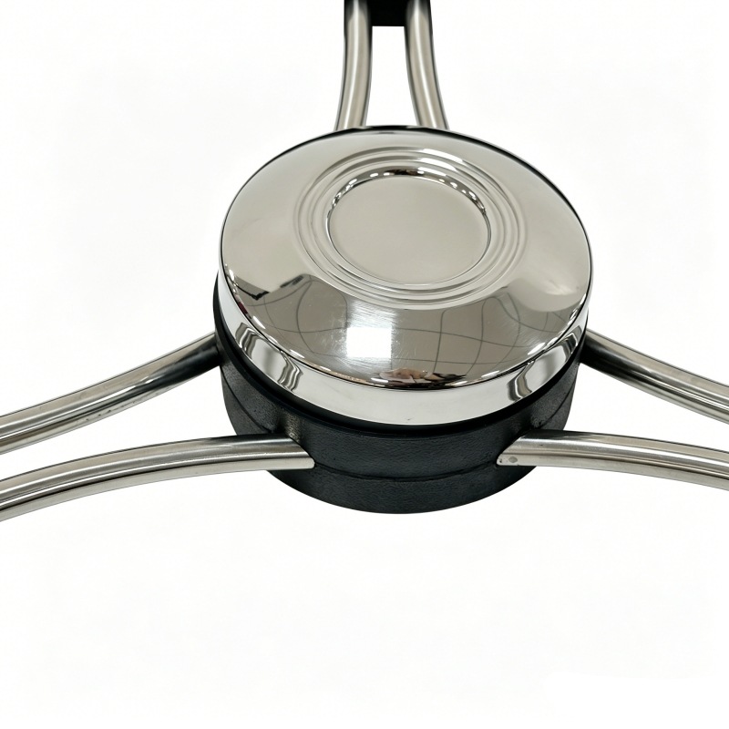 Three-spoke stainless steel 304 foam soft-grip ship steering wheel, yacht rudder wheel, marine steering wheel