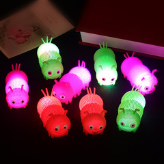 Light-up toy stall supply night market square set up stall hot selling fuzzy caterpillar glowing elastic ball flashing stress ball