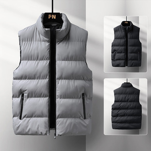 Vest Men's Autumn and Winter New Korean Style Casual down Cotton Thickened Jacket Men's Vest Youth Large Size Waistcoat Wholesale