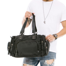 多口袋防水手提单肩斜挎加厚尼龙男士商务旅行休闲包横款大容量包