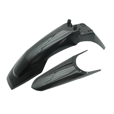 Suitable for Kugoo Tuttio Off-Road Motorcycle Splash Guards, Front and Rear Carbon Fiber Mudguards, Modified Electric Motorcycle Accessories (Motorcycle Fender) - front-rear-fenders-black