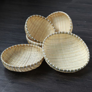 柳编笸筐纯手工竹篮竹制品工艺装饰篮竹筛子沥水洗菜圆工艺水果篮-阿里巴巴