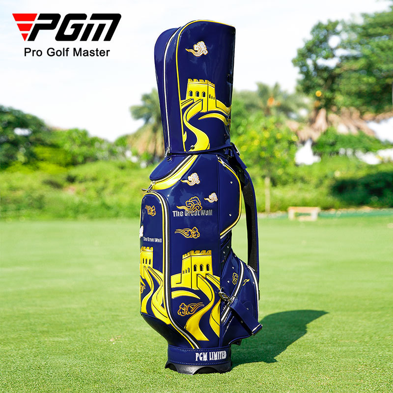 Túi golf PGM cao cấp chống nước thêu Vạn Lý Trường Thành phong cách quốc gia — QB140-màu xanh đậm