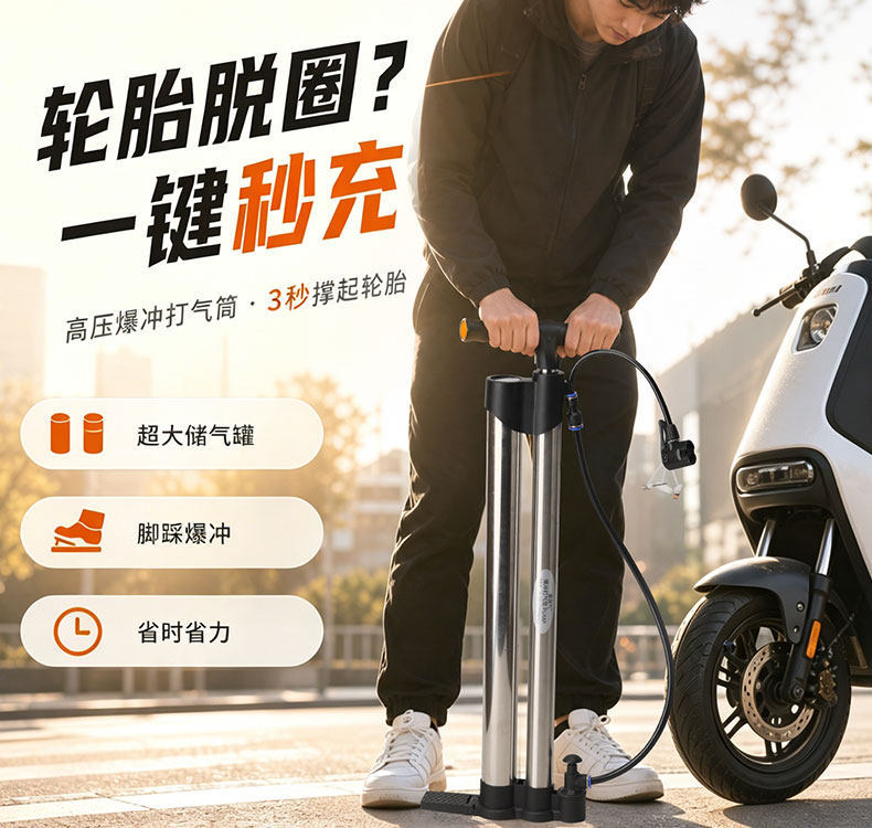 High-Pressure Inflator for Bicycles, General-Purpose for Cars, Motorcycles, Electric Vehicles, and Vacuum Tires