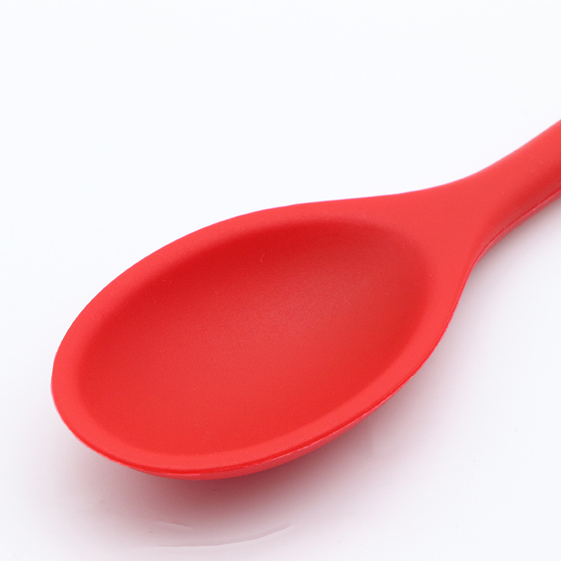 Large Silicone Spoon 80g All-in-One Heavy-Duty Salad Ladle Whisk Spoon Long Handle Soup Spoon Spatula Heavy Scoop