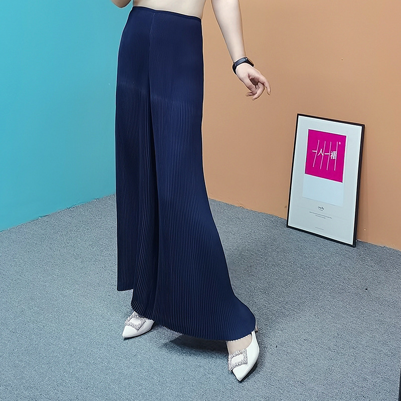 Pantalones anchos Miyake plisados K016 [en stock] de primavera/verano 2025, pantalones holgados de mujer, estilo drapeado, moda de alta gama.