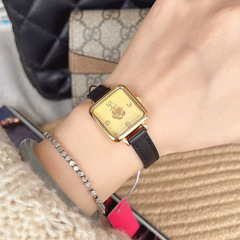 Mishali/米莉莎山茶花女方形網紅法式復古女皮帶女士手錶