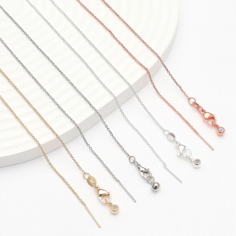 18K Gold-Filled Color-Preserving Pin-Type Universal Chain O-Shaped Chain Cross Chain Cross-Border Necklace Handmade DIY Jewelry Accessories Wholesale