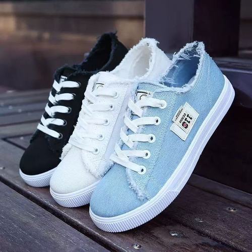 Canvas shoes for women, classic Korean-style, versatile women's shoes, comfortable casual, solid color, student flat sneakers.