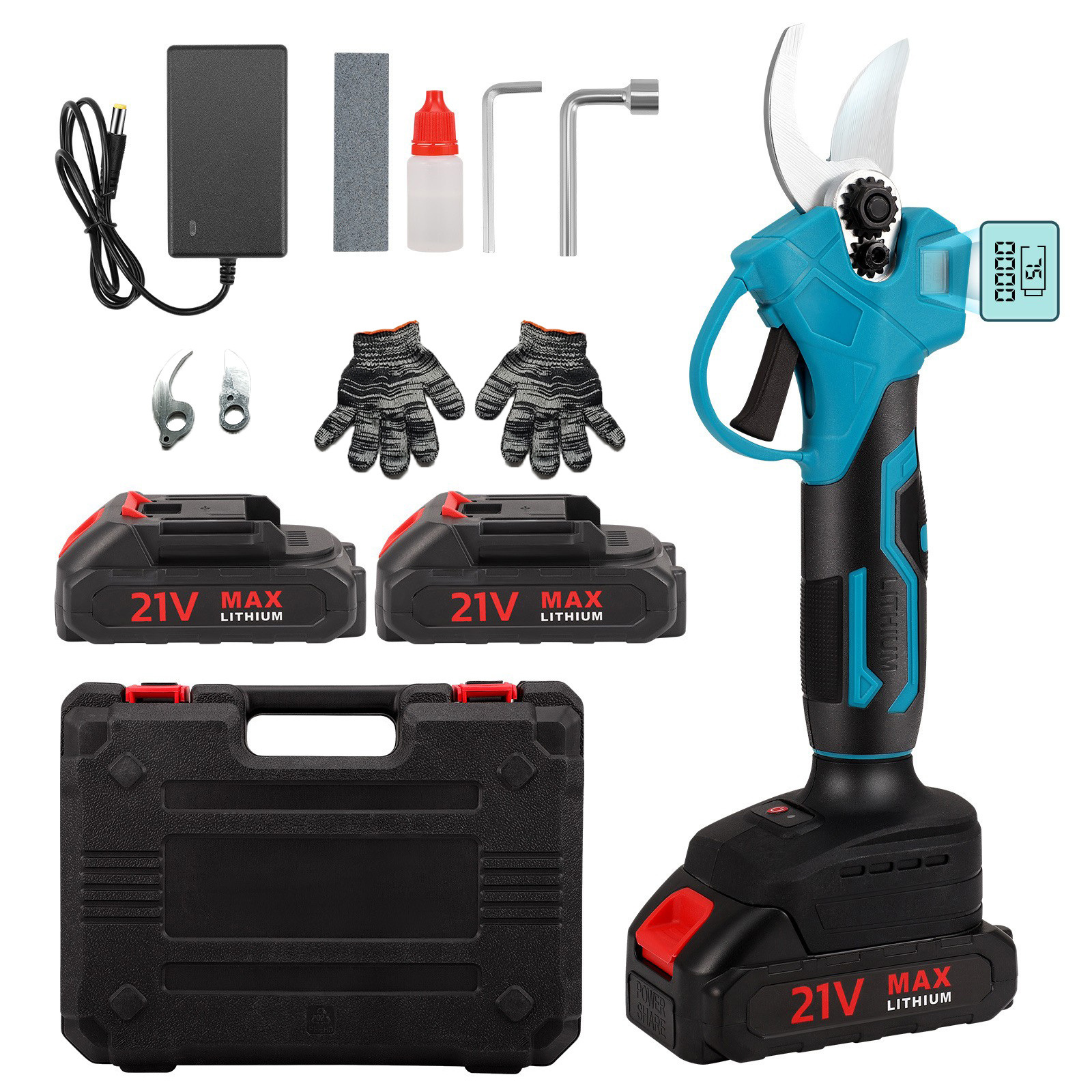 园艺无绳电动剪刀树枝剪 充电式电动果树剪 外贸跨境锂电修枝剪