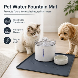 硅胶宠物饮水机垫防水防滑接水防溢猫狗喂水机垫地面保护垫批发