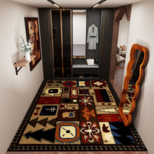 入户门高级地垫2025新款地毯家用防滑进门垫轻奢北欧挂画玄关脚垫