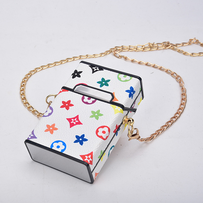 Caja de cigarrillos 20 paquetes Caja de regalo Caja de cigarrillos en bruto de cuero Caja de cigarrillos magnética portátil personalizada para niños Caja de cigarrillos anticolisión y a prueba de humedad para niñas