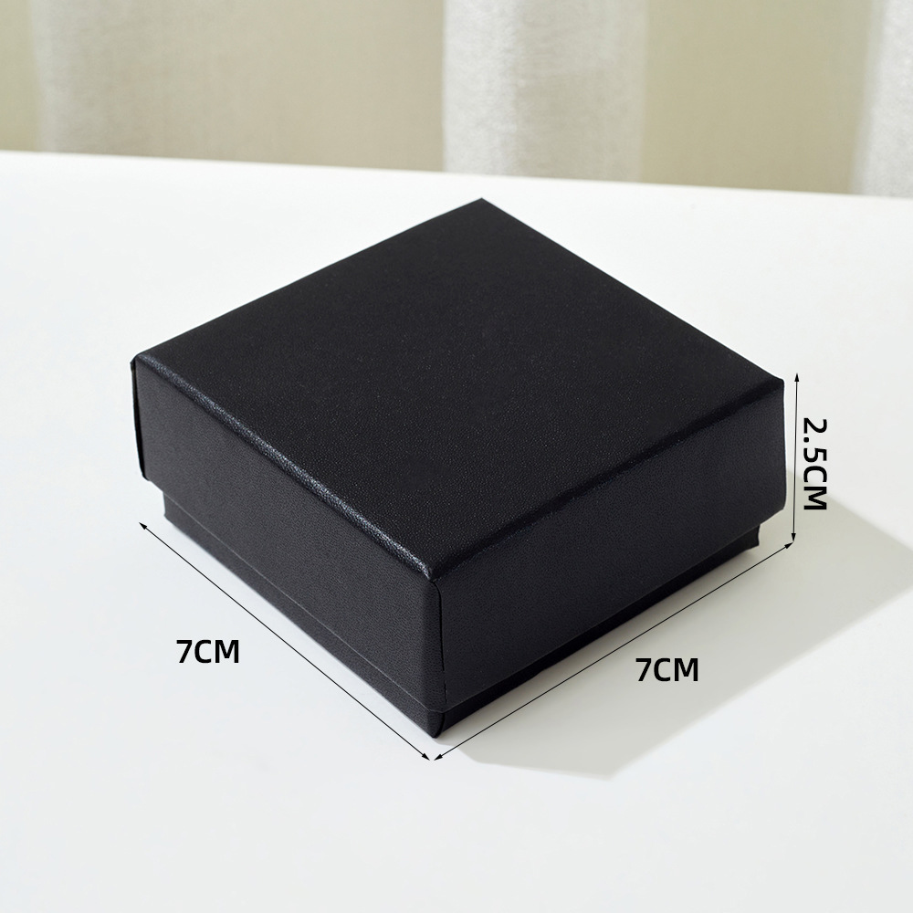 Caja de joyería negra de alta gama con tapa y base, para collar, pulsera, anillo, caja de embalaje de joyería, caja de regalo para guardar joyas