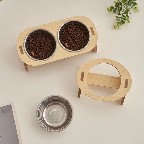 Cat double bowl, anti-spill cat food bowl, ceramic pet bowl, small cat bowl, suitable for kittens, ceramic dog food bowl