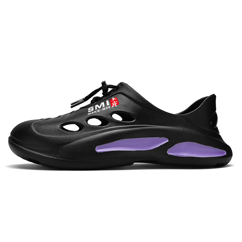 Sandalias y pantuflas, zapatos con agujeros de verano, zapatos de playa de Baotou con suela suave antideslizante para hombres, sandalias de moda para hombres, zapatos de vadeo para exteriores