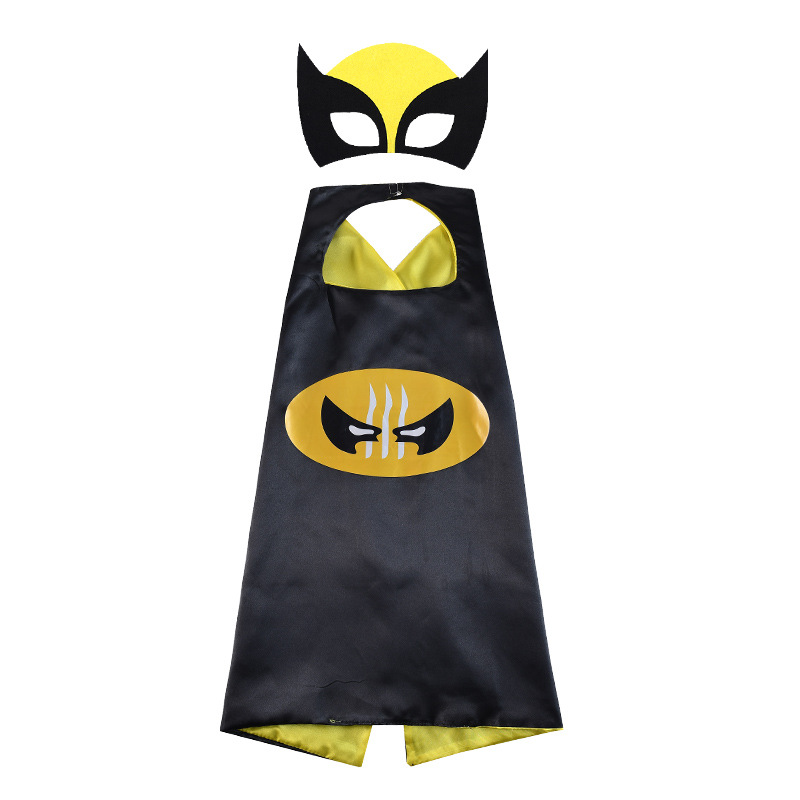 En stock al por mayor de Halloween Capitán América traje Spiderman Iron Man Hulk superhéroe capa niños