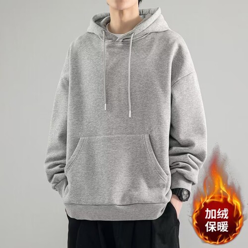 Men's Hooded Sweatshirt, Streetwear Brand, Plus Size, Loose Fit, Versatile, Autumn/Winter Thicken Sweatshirt, Hooded Men's Top, Outerwear, Wholesale