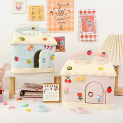 Small House Piggy Bank for Kids, Storage Jar—One-Way Entry Only, Password Lock Box, Trendy 2003 Model for Girls