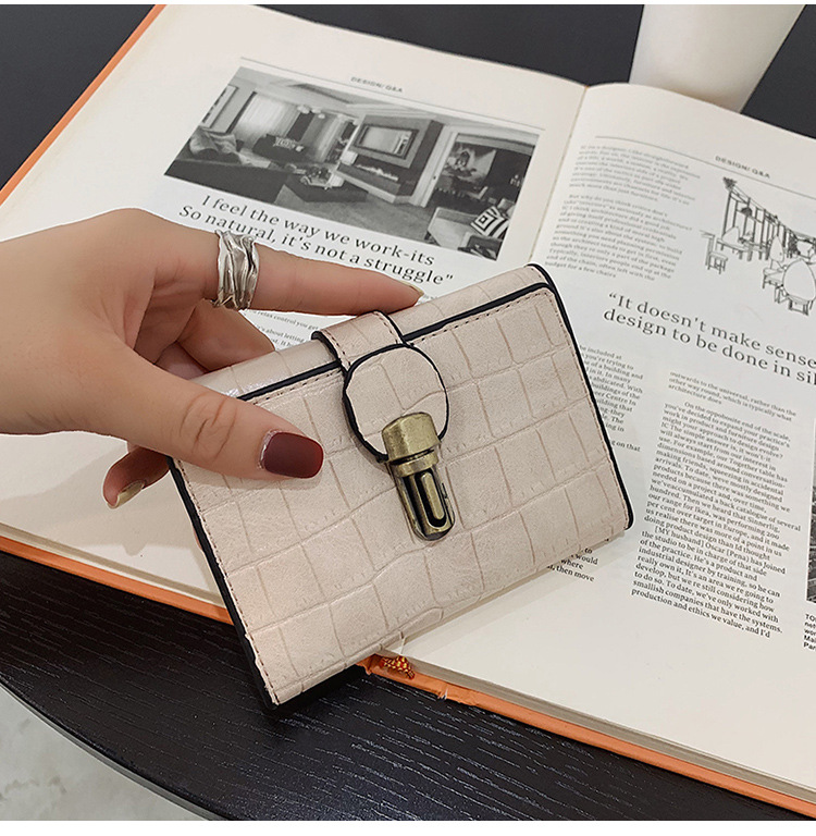 Wholesale Wallet Female Short 2021 New Korean Lock Crocodile Pattern Three-fold Wallet Wholesale display picture 48