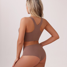 运动无痕无钢圈薄款文胸女聚拢上托背心冰丝打底美背文胸套装瑜伽