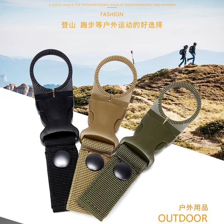Открытый тактическая нейлоновая лента бутылка для воды подвесная Пряжка Многофункциональный Карабин переносная бутылка для воды быстросъемный зажим для минеральной воды