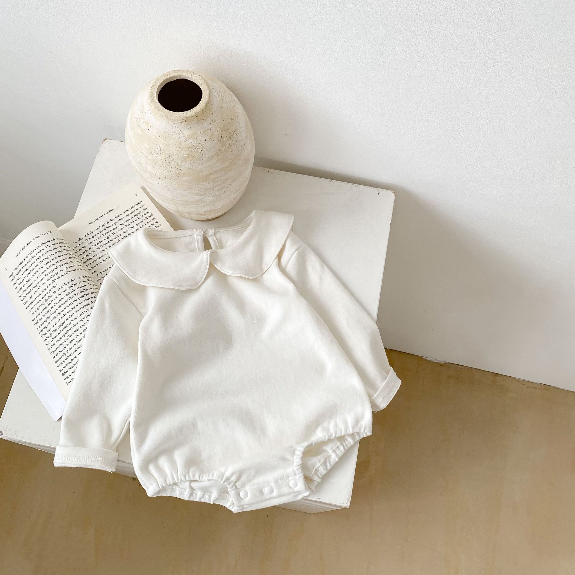 2024 autumn style girl baby doll collar long sleeved triangle hoodie jumpsuit with multiple colors to choose from_voghion.com