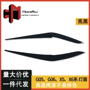 Suitable for BMW X5/X6 Series G05/G06 headlight eyebrow modification, upgraded to glossy black 19+ model, made of glossy black ABS material