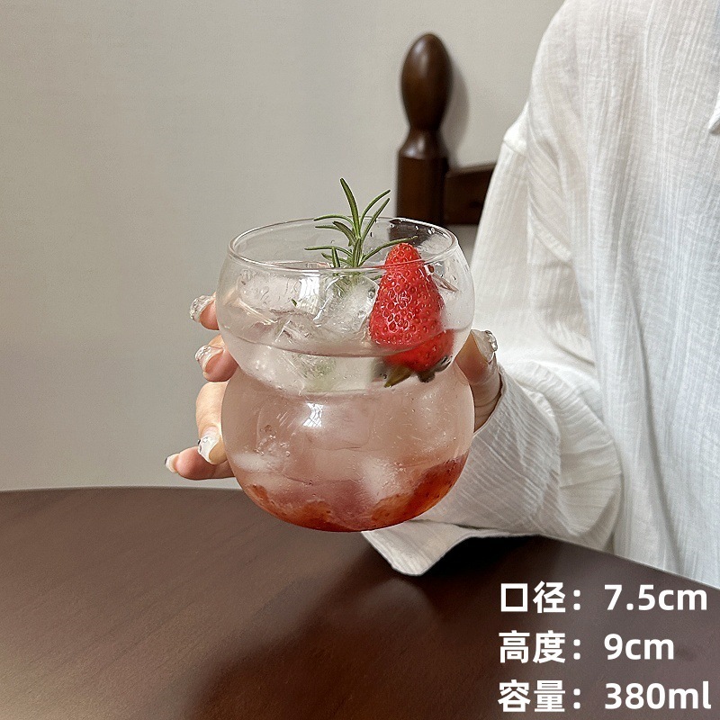 可爱单层胖胖杯透明高硼硅玻璃果汁杯家用餐厅牛奶咖啡冷饮玻璃杯|undefined