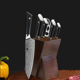 刀架刀座  多功能置物架刀具收纳 磁吸菜刀架 厨房实木家用刀座