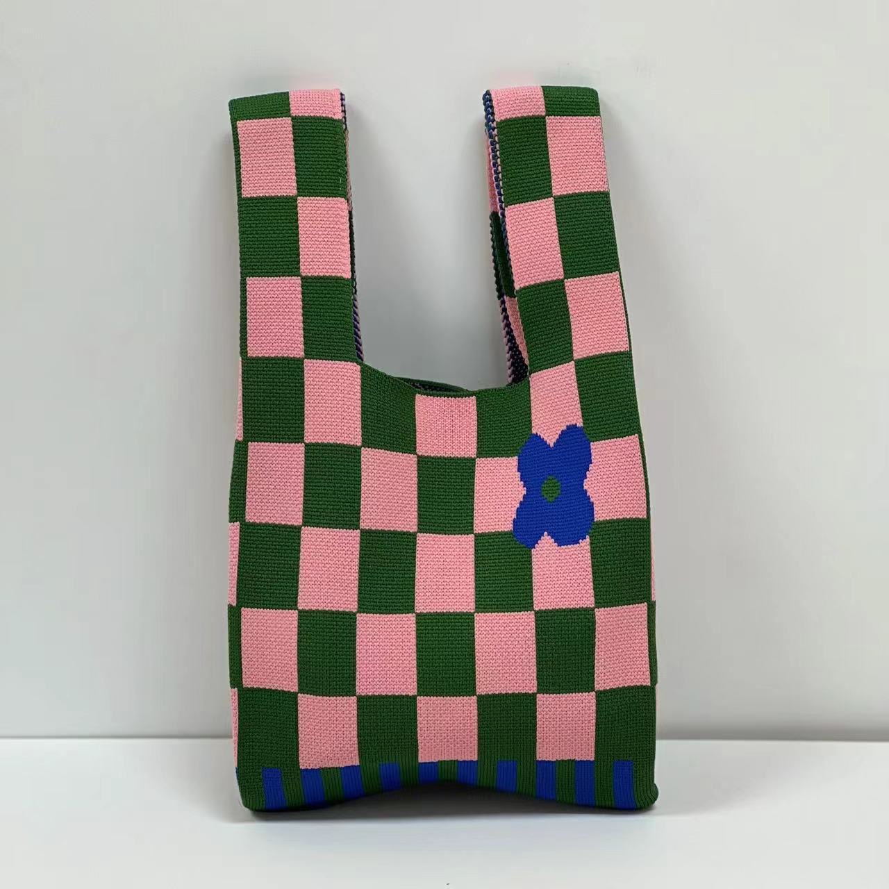 Bolso de mano tejido para embalaje de regalos, bolso tejido con múltiples patrones, estilo ins, bolso tejido para mujer, mini versátil.