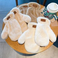 ベルベットはウサギの毛手袋のぬいぐるみ秋冬保温防風冬に自転車に乗るファッションがかわいい女子学生男性