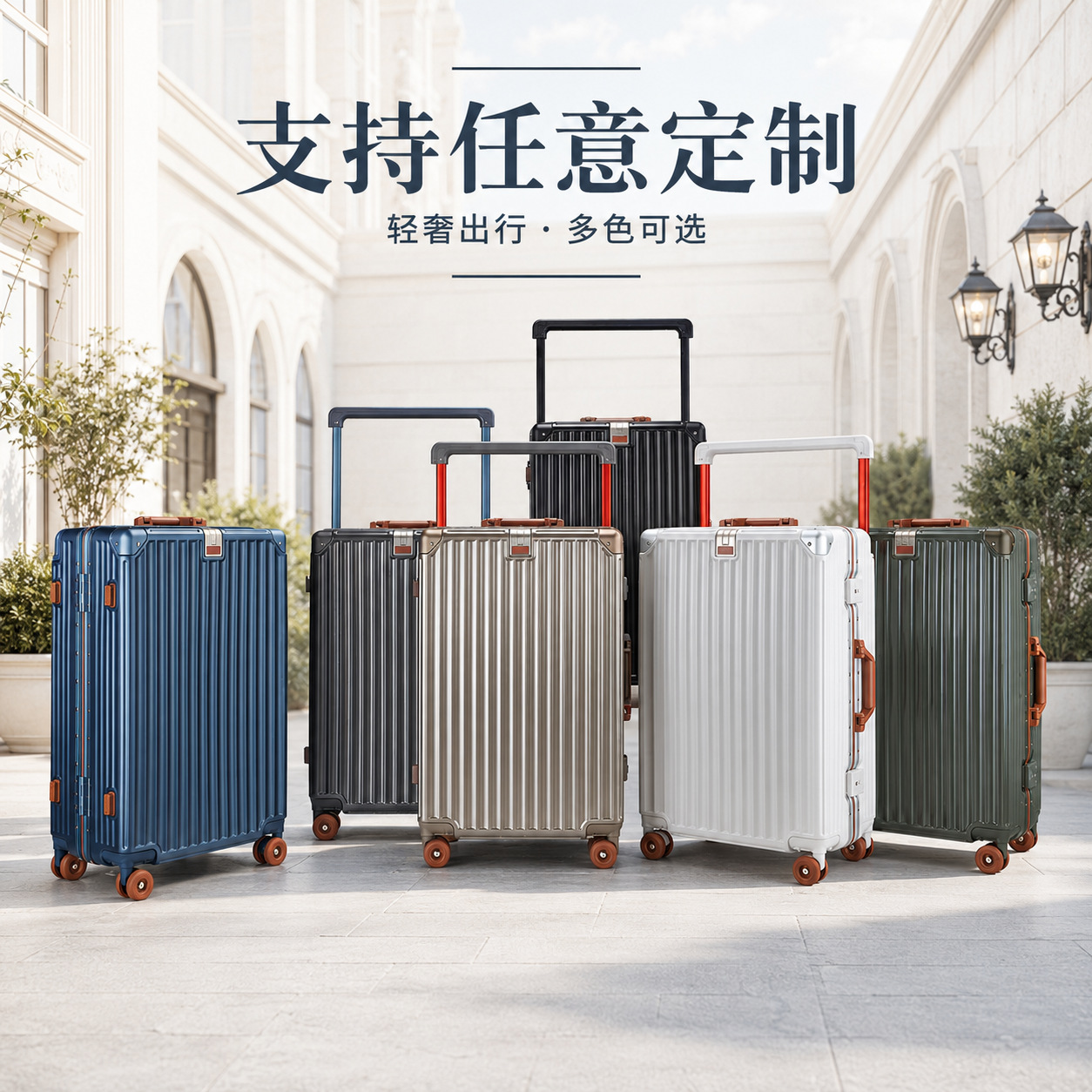 Premium Aluminum Frame Trolley Luggage Wide Handle Silent Universal Wheels Suitcase 20 inch TSA Password Lock Carry-on Travel Case