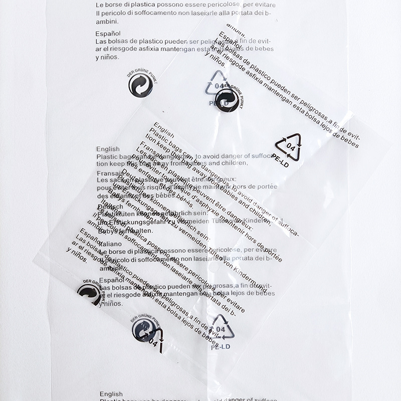 Anti-Suffocation Warning Plastic Bags, General Warning Language for Foreign Trade, Pe Bags, Cross-Border Packaging, Flat Bags, Transparent Plastic Bags
