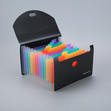 新款A6三边封票据夹13格迷你风琴包PP彩虹内页发票收据收纳夹批发