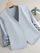 名媛风时尚职业小西装无领短款西装外套女20电商网店代理一件代发