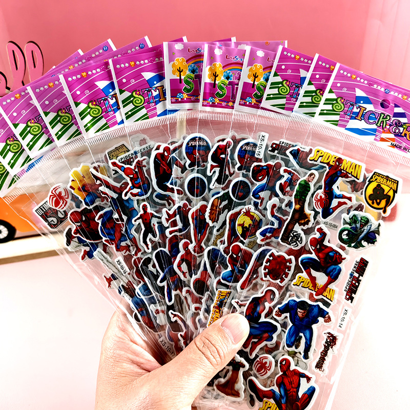 Pegatinas de burbujas de dibujos animados para niños Sanrio Kapibala Ice Animal Dinosaur Cars 3D Pegatinas estéreo