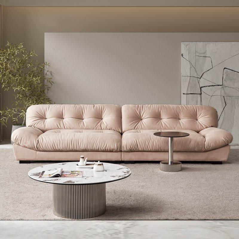 Transfronterizo exclusivo sofá crema Fengyunduo nórdico italiano minimalista pequeño apartamento sala de estar sofá de tela de tres asientos
