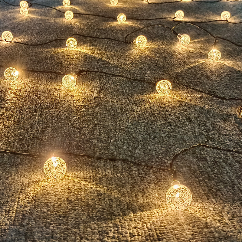 跨境电商太阳能气泡球灯串100LED串灯户外防水节日装饰彩灯庭院灯