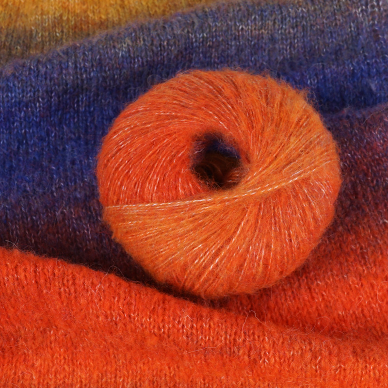 Mauhair wool wool color segment dyeing thread fancy wool hand-knitted sweater coat baby wool group scarf thread