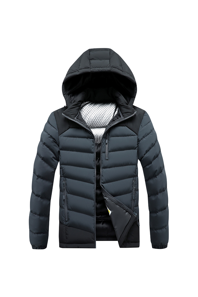 Rib Suit, Cotton-padded Coat For Men, Graphene Removable Cap, Thickened Contrasting Coat For Men_voghion.com