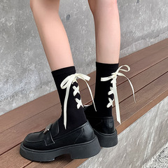 Heel strap bow socks for women Japanese style Lolita spring and autumn sweet girls jk uniform niche mid-calf stockings