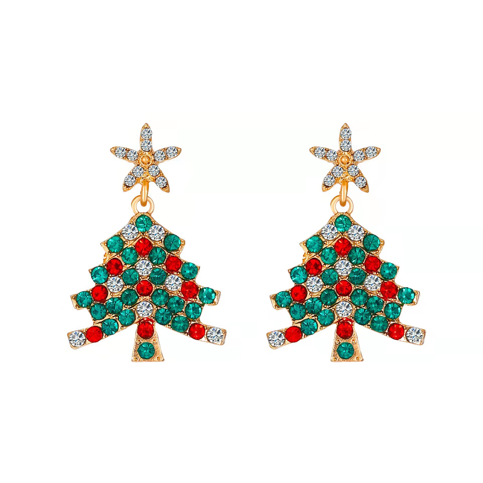 Orecchini a cerchio con nappe albero di natale gioielli festivi_voghion.com