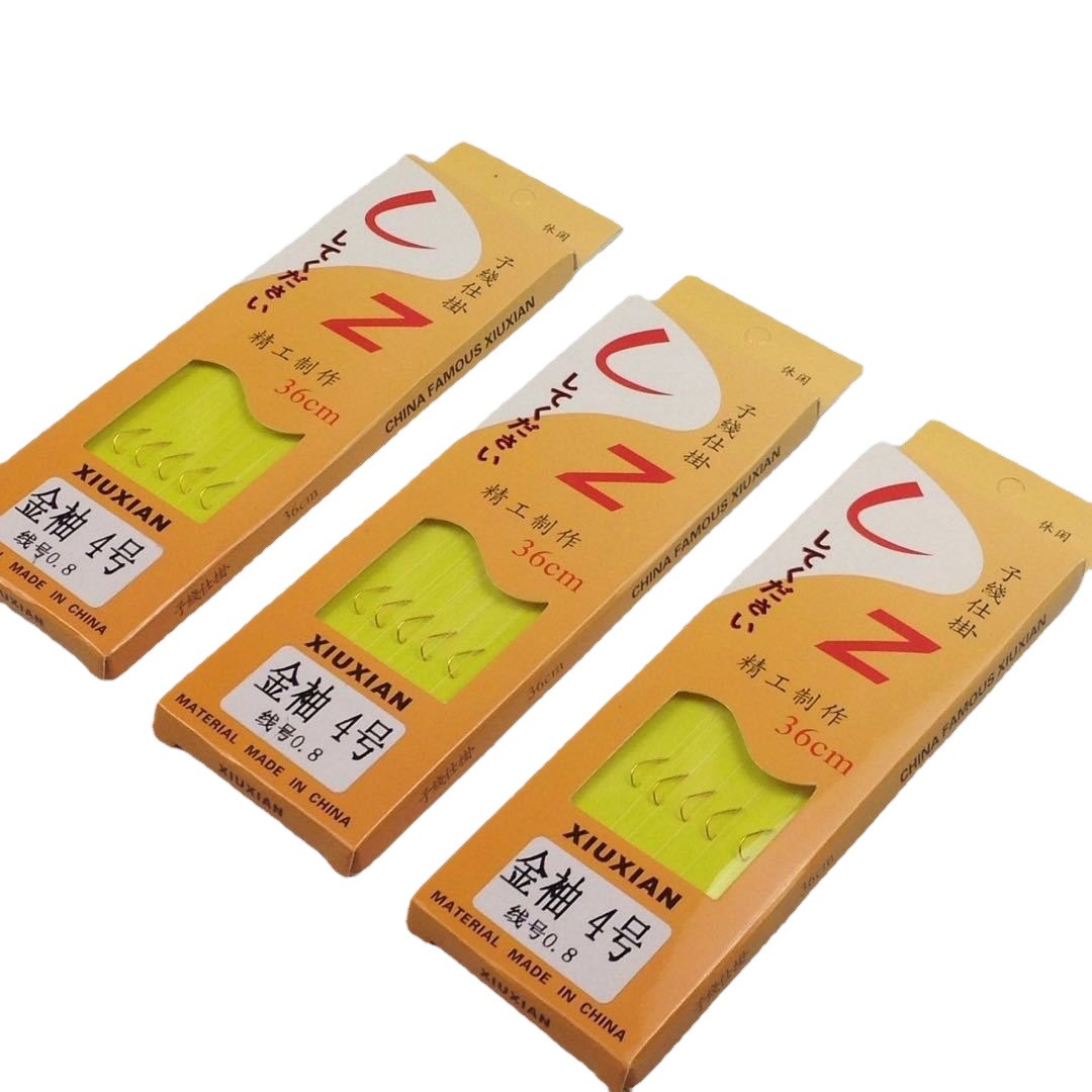 Wholesale tied sub-thread double hook gold sleeve double hook Ishini double hook new Kanto Izu double hook barbed fishhook