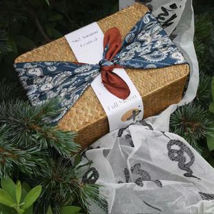 2025 Creative Mid-Autumn Mooncake Packaging Hand Basket Chinese Liuxin Su-Style Mooncake Box Egg Yolk Crisp Weaving Blue Gift