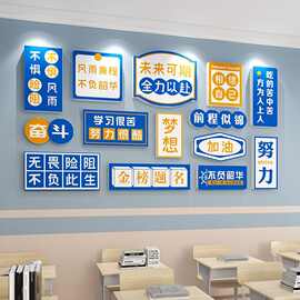 环创班级文化墙布置学校教室墙装饰初中高三励志标语立体墙贴纸画